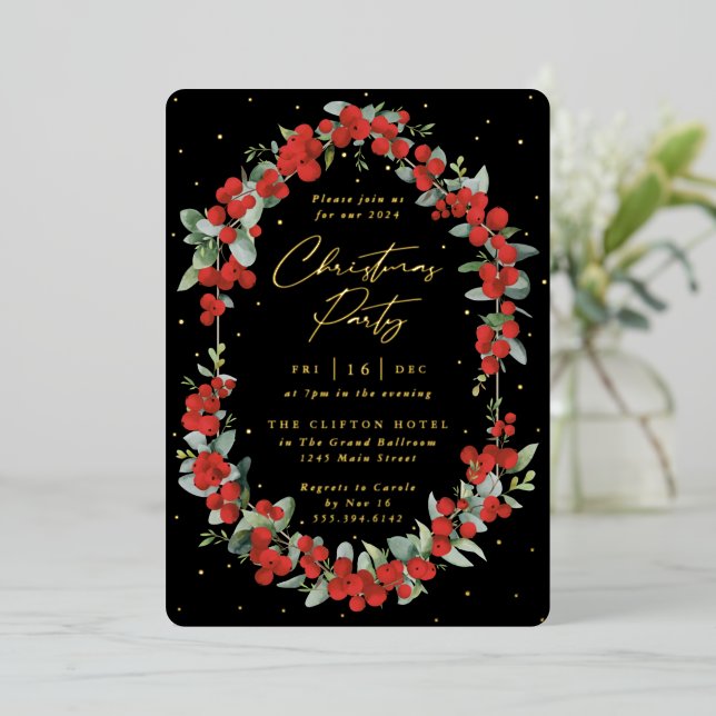 Luxe Red Berry + Eucalyptus Christmas Party (Standing Front)