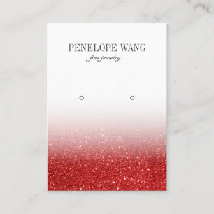 Luxe Red Glitter Ombre Jewellery  Earring display Business Card
