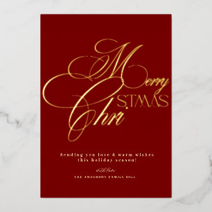 Luxe Red Gold Foil Merry Christmas
