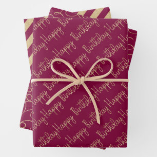 Luxe Red Wrapping Paper Sheet