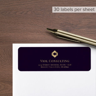 Luxe Return Address Labels Gold Diamond Logo