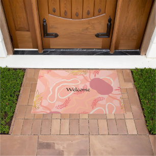 Luxe romantinc peach fuzz baby girl doormat