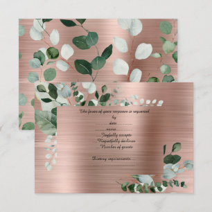 LUXE ROSE GOLD BOTANICAL RESPONSE CARD