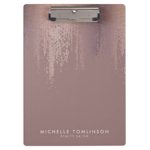 Luxe Rose Gold Confetti Rain Pattern Clipboard