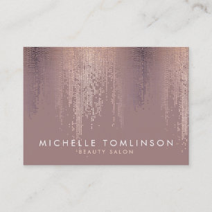 Luxe Rose Gold Confetti Rain Pattern Large Business Card