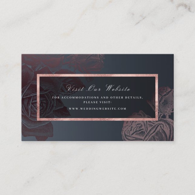 Luxe rose gold moody botanical website Insert card (Front)