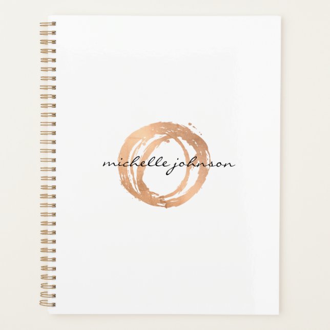Luxe Rose Gold Painted Circle Appointment Book Planner (Front)