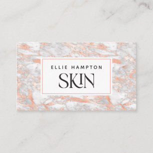 Luxe Rose Gold Pink Marble Beauty Aesthetician Business Card