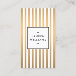 Luxe Rose Gold Stripes Boutique, Fashion, Beauty Business Card