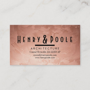 Luxe Rose Gold Venetian Plaster & Designers Business Card