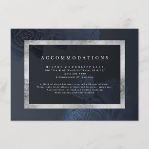 Luxe rose navy vintage botanical accommodations enclosure card