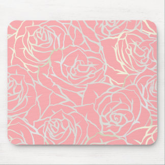 Luxe Rose Outline Mouse Mat
