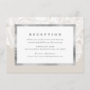 Luxe rose vintage botanical wedding reception enclosure card