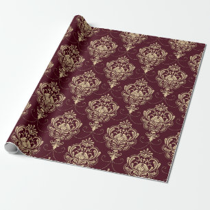 Luxe Royal Damask Gold Ornamental Pattern Wrapping Paper