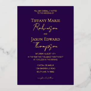 Luxe Royal Purple and Gold Elegance Wedding