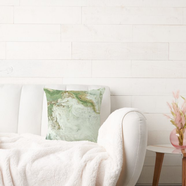 LUXE SAGE ABSTRACT MARBLE CUSHION (Couch)