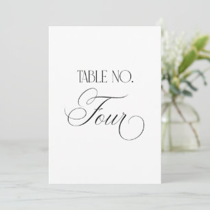 Luxe Script 5x7 Wedding Table Number Four Sign