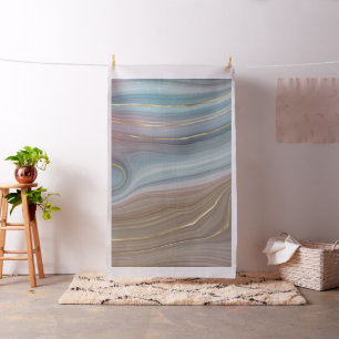 Luxe Strata   Dusty Slate Blue Taupe Pink Agate Fabric