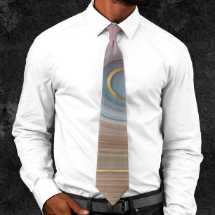 Luxe Strata   Dusty Slate Blue Taupe Pink Agate Tie