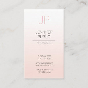 Luxe Stylish Design Minimalist Monogrammed Plain Business Card