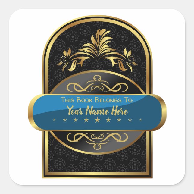 LUXE | This Book Belongs To (Customised Bookplate) Square Sticker (Front)