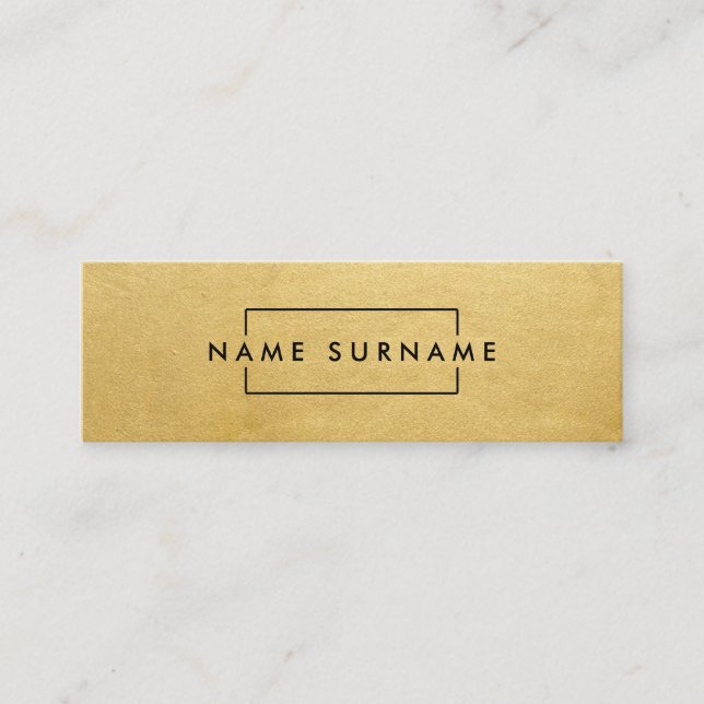 Luxe Trendy Modern Minimal Mini Gold Business Card (Front)