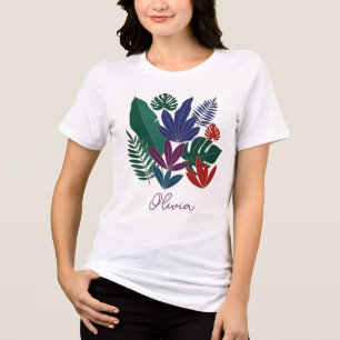 Luxe Tropical Jungle Leaves Tri-Blend Shirt