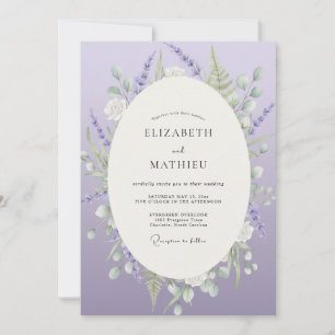 Luxe Violet Watercolor Wedding Invitation