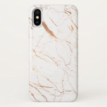 Luxe White and Rose Gold Marble iPhone X Case<br><div class="desc">An edgy and abstract motif of marble in high-contrast white and faux rose gold creates interest and intrigue on this designer mobile phone case. © 1201AM CREATIVE</div>