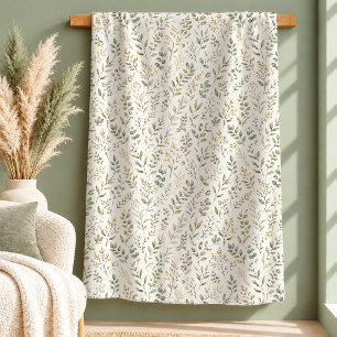 Luxe White Daisy Wildflower Meadow Blanket Design
