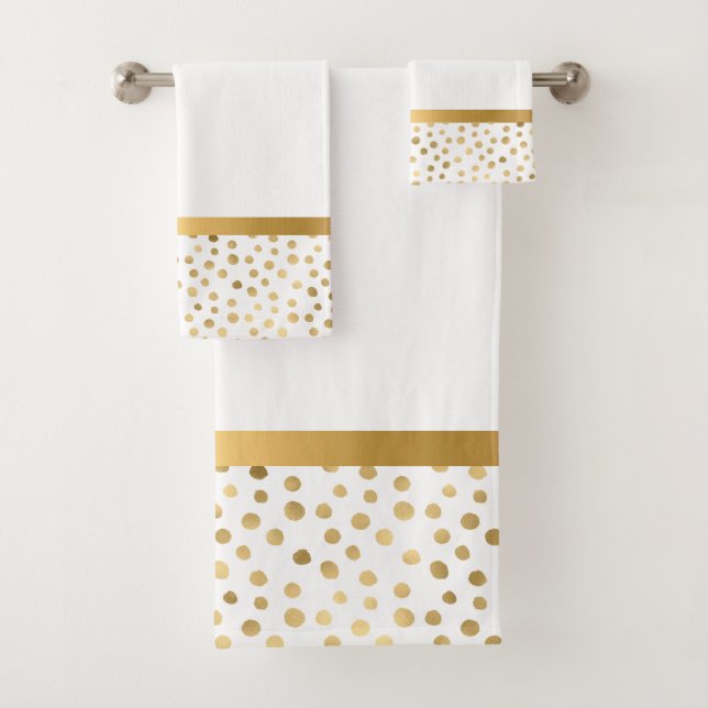 LUXE WHITE GOLD SPOT BATHROOM TOWEL SET (Insitu)