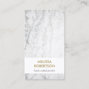 Luxe White Marble for Jewellery Designer Business Card