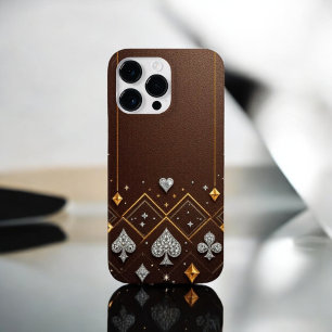 LuxeGuard Brown Diamond Case-Mate iPhone 14 Pro Max Case