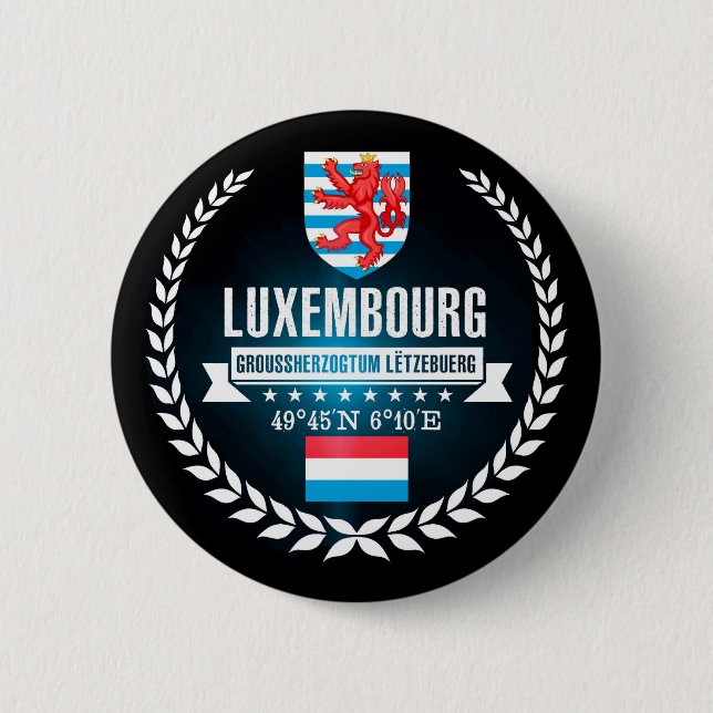 Luxembourg 6 Cm Round Badge (Front)