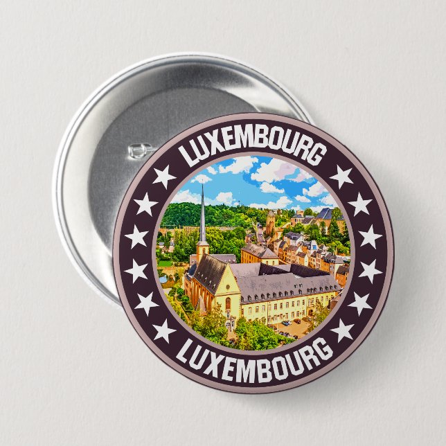 Luxembourg                                         7.5 cm round badge (Front & Back)