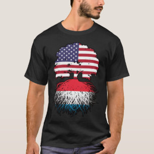 Luxembourg American USA United States Flag Roots T-Shirt