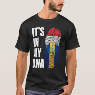 Luxembourg And Barbadian Mix DNA Heritage Flag T-Shirt