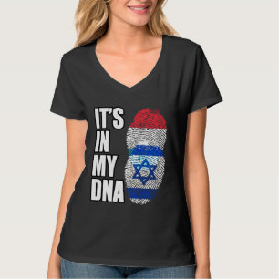 Luxembourg And Israeli Mix DNA Heritage Flag T-Shirt