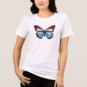 Luxembourg butterfly monarch flag Tri-Blend shirt