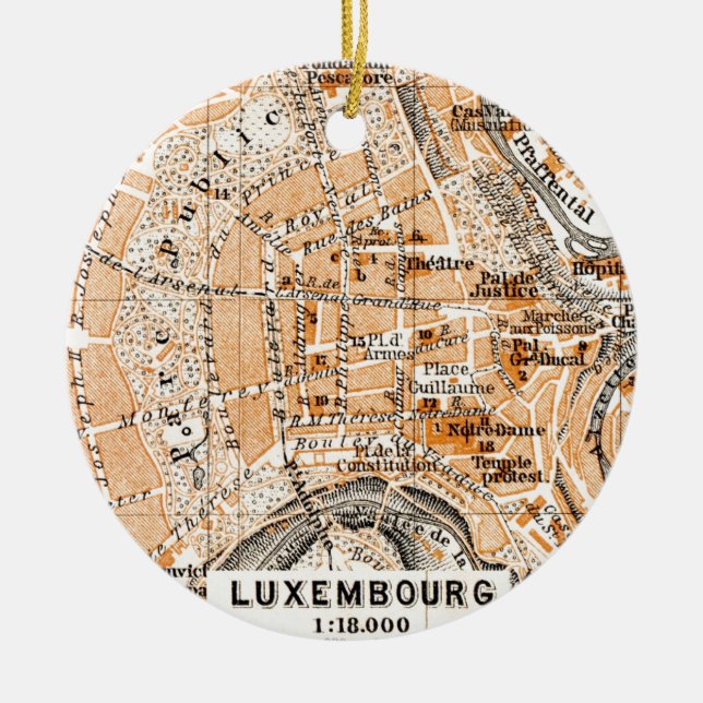 Luxembourg Ceramic Tree Decoration (Front)