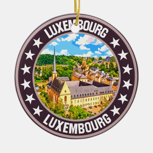 Luxembourg                                         ceramic tree decoration (Front)