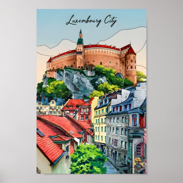 Luxembourg City Famous Travel Place Poster (Front)