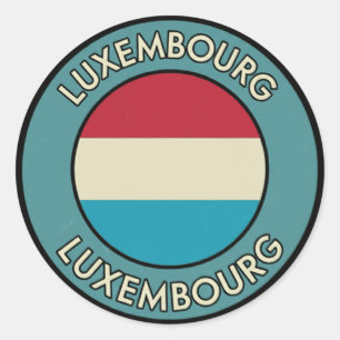 Luxembourg classic round sticker