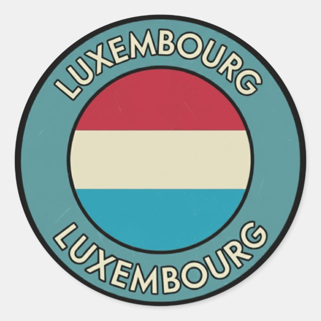Luxembourg  classic round sticker (Front)