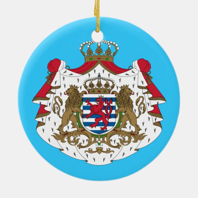 Luxembourg* Coat of Arms Ceramic Tree Decoration (Back)