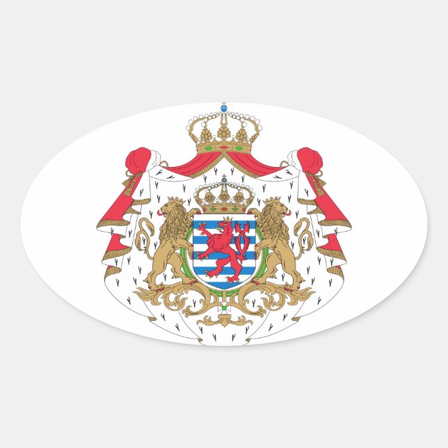 Luxembourg Coat of Arms Oval Sticker (Front)