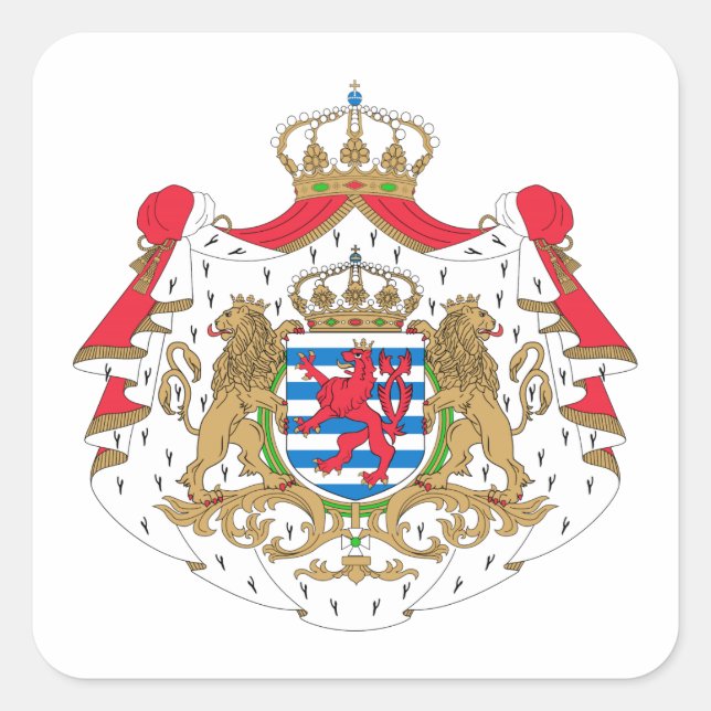 Luxembourg Coat of Arms Square Sticker (Front)