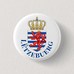 Luxembourg coat of arms (with name underneath) 3 cm round badge