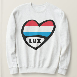 Luxembourg Country Code Flag Heart LUX Sweatshirt