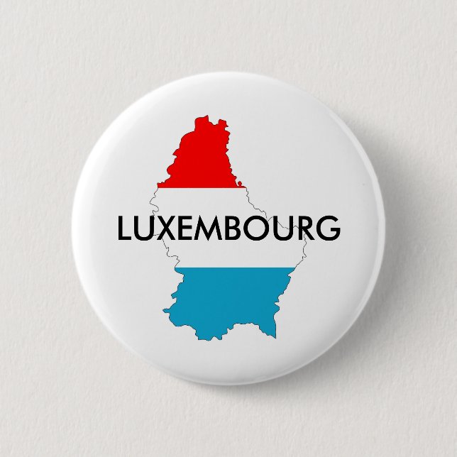 luxembourg country flag map shape silhouette 6 cm round badge (Front)